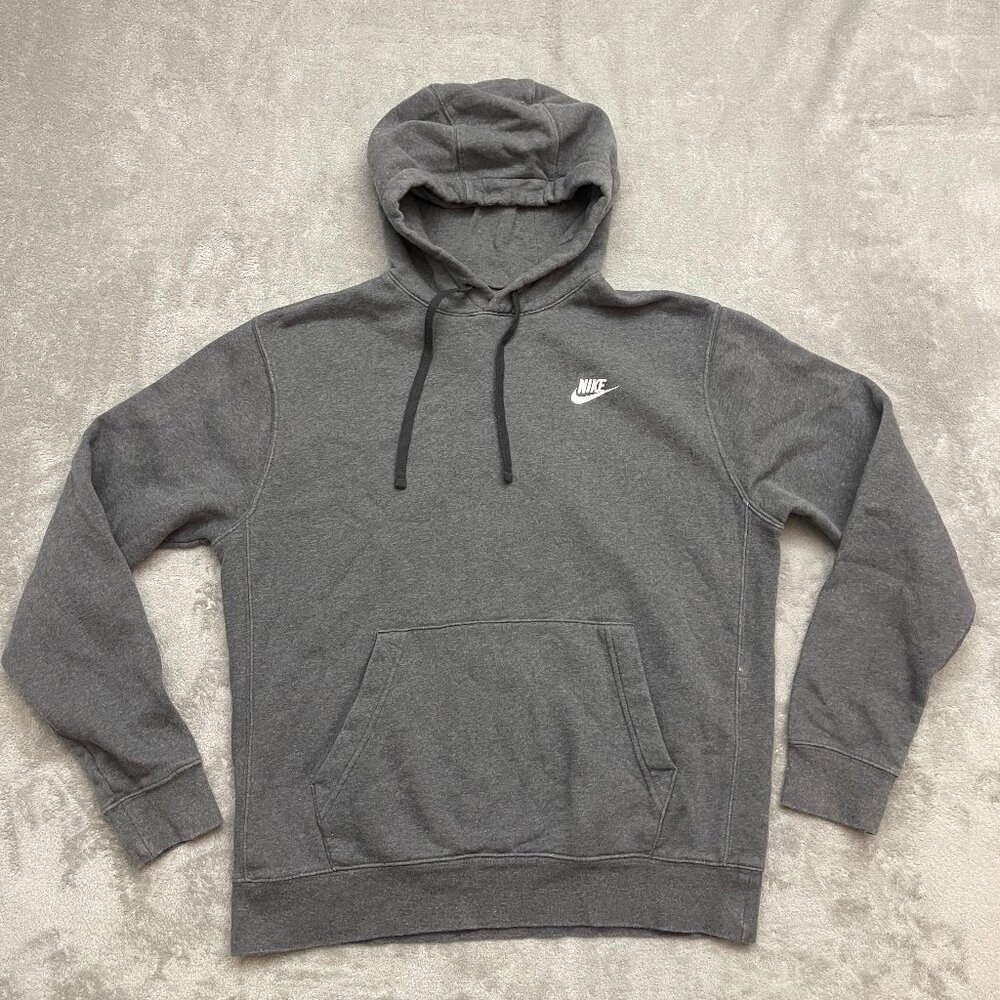 Nike Hoodie Men's Medium Tall Gray Pullover Pocket Long Sleeve BV2654-071